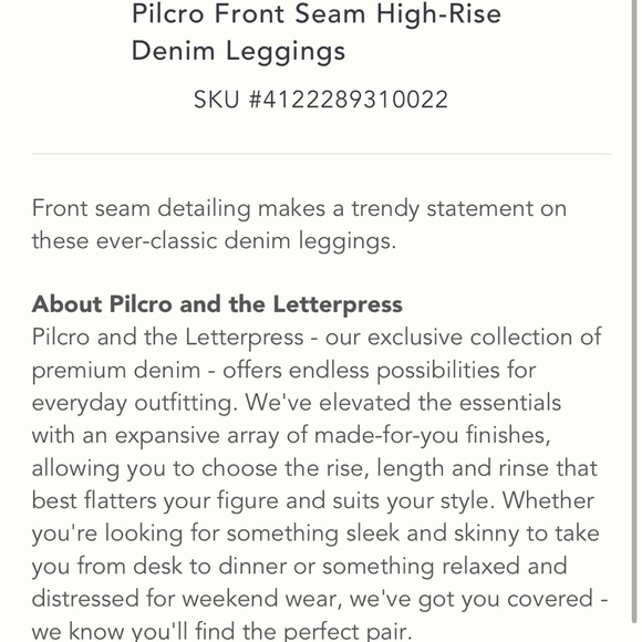 Anthropologie Pilcro Front Seam Denim Leggings - Picture 9 of 11